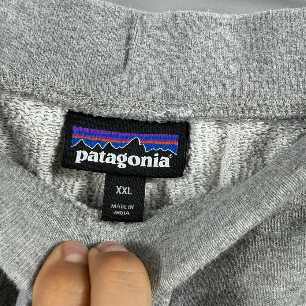 Patagonia Sweatpants Mens 2XL Gray French Terry Elastic Waist Lounge Cozy